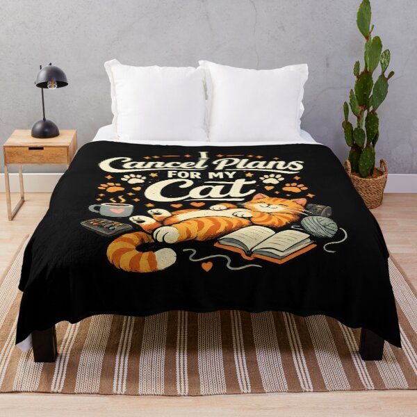 Item preview, Cancel Plans for My Cat – Cozy Cat Lover Design designed and sold by blankTeeShirt.