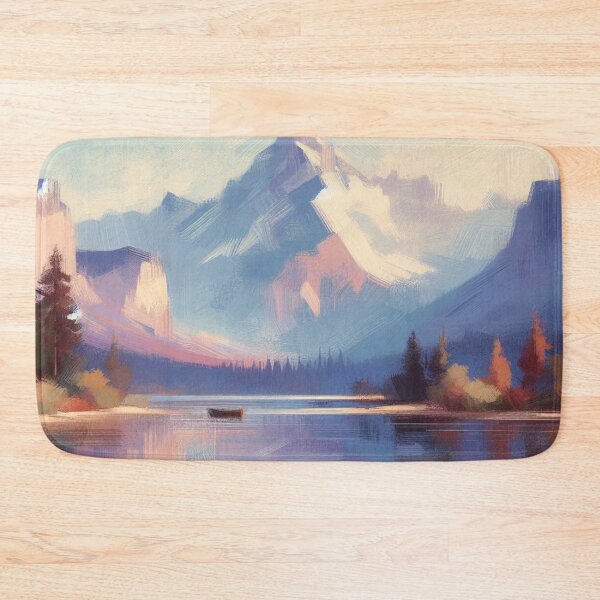 Item preview, Autumn Lake Serenity with Snowy Mountains and Calm Reflections in a Dreamy Nature Scene designed and sold by FotoworldEdel.