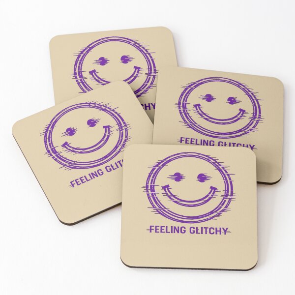 Item preview, Glitch Smiley Face – Feeling Glitchy Purple Aesthetic Minimal Graphic Tee designed and sold by JonelCrafts.