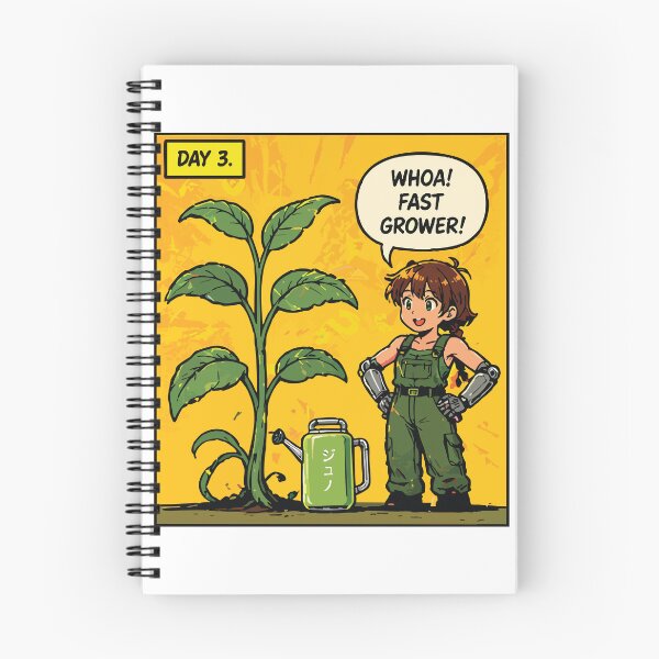 Item preview, Day 3 Fast Grower Anime Sticker - Cute Cyborg Girl & Huge Plant Art designed and sold by OuSfian1.