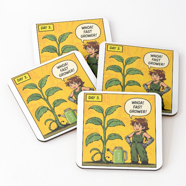 Item preview, Day 3 Fast Grower Anime Sticker - Cute Cyborg Girl & Huge Plant Art designed and sold by OuSfian1.