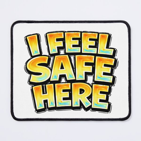 Item preview, I FEEL SAFE HERE – hand drawn childlike typography  designed and sold by Mac Sketches.