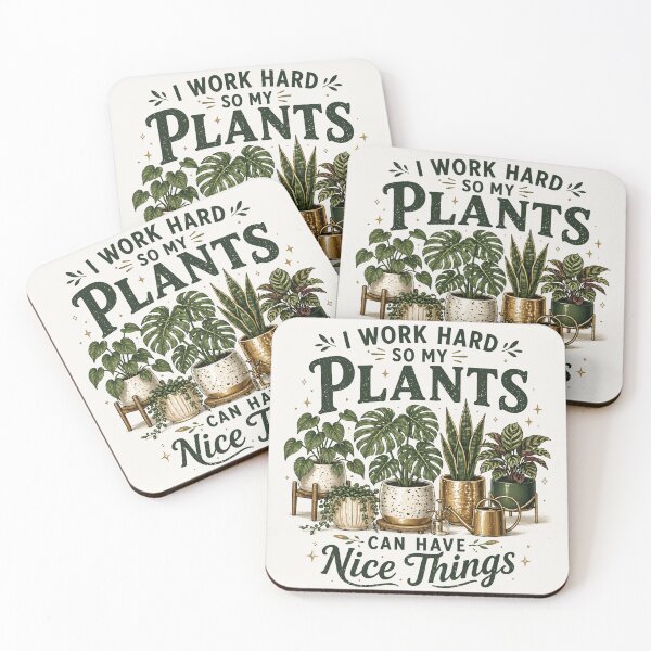 Item preview, I Work Hard So My Plants Can Have Nice Things Funny Plant Lover Shirt Cute Houseplant Graphic Tee designed and sold by SleepyLlamaClothes.