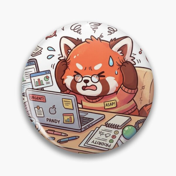 Item preview, Overwhelmed Introvert Developer – Cute Red Panda Work Burnout Meme | Deadlines & Anxiety Humor designed and sold by Yesss-Mau.