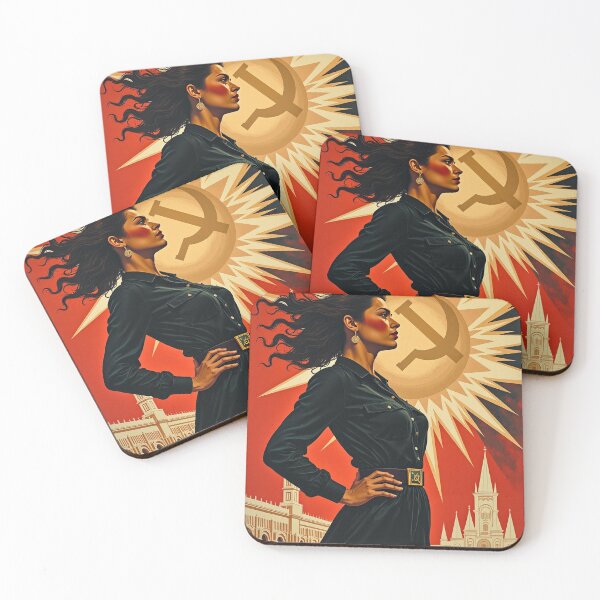 Item preview, Revolutionary Woman Red Gold Propaganda designed and sold by mittie101.