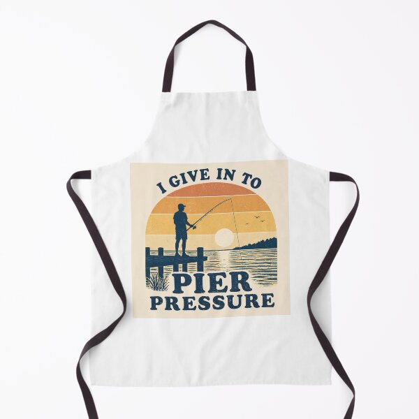 Item preview, I Give In To Pier Pressure Funny Fishing Shirt Dock Fisherman Pun Retro Graphic Tee designed and sold by SleepyLlamaClothes.