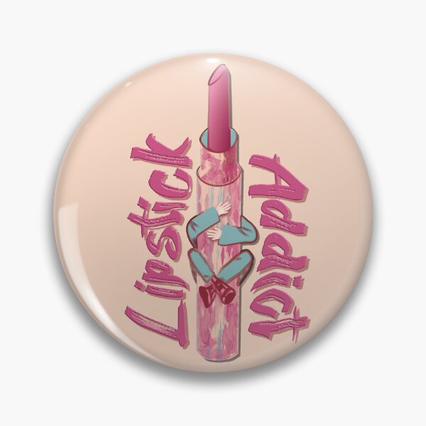 Item preview, Lipstick addict watercolor and marker, drop pattern with light orange background designed and sold by WONDERPRINTVALLEY.