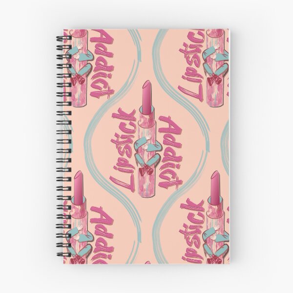 Item preview, Lipstick addict watercolor and marker, drop pattern with light orange background designed and sold by WONDERPRINTVALLEY.