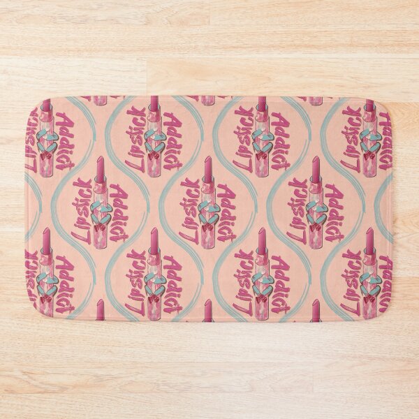 Item preview, Lipstick addict watercolor and marker, drop pattern with light orange background designed and sold by WONDERPRINTVALLEY.