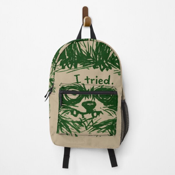 Item preview, Ugly Cute Raccoon “I Tried” – Messy Sketch Anti Design Forest Green designed and sold by JonelCrafts.