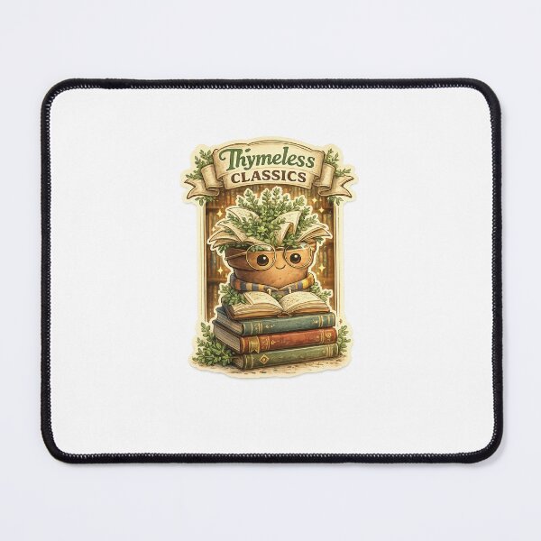 Item preview, Thymeless Classics – Cute Bookworm Herb Garden Sticker with Thyme Plant designed and sold by SparkVault.