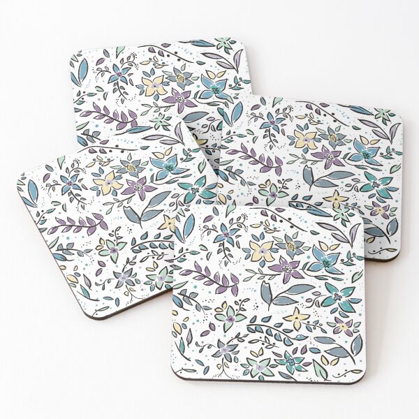 Item preview, 84 Teal Dots Floral Pattern designed and sold by SuperFloofRes.
