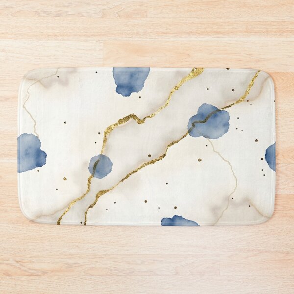 Item preview, Soft Watercolor Marble Texture with Light Gold Accents & Blue Heart Details – Gentle Abstract Design designed and sold by PeacefulD-signs.