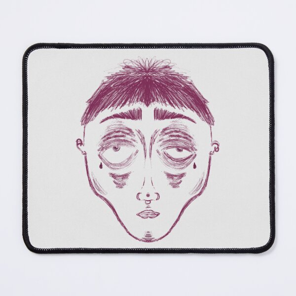 Item preview, Tired Face – Sad Aesthetic Sketch Portrait  designed and sold by Ikumy.