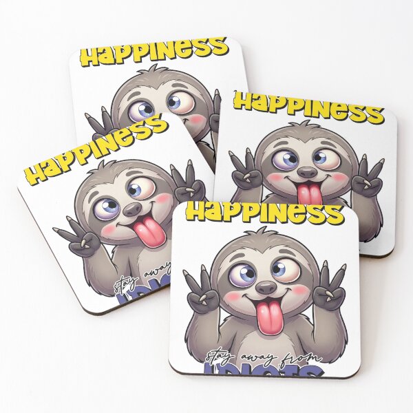Item preview, I’ve Found the Key to Happiness Funny Sloth  – Stay Away From Idiots Meme designed and sold by ColorFlick.