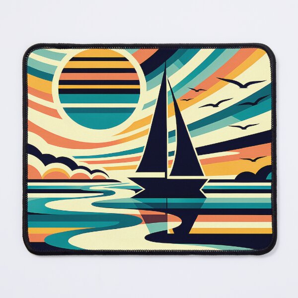 Item preview, Geometric Sailboat at Sunset designed and sold by InkSmithery.
