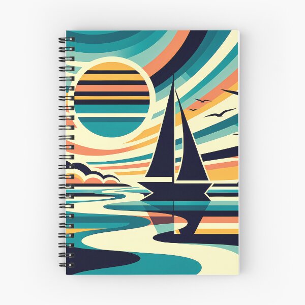 Item preview, Geometric Sailboat at Sunset designed and sold by InkSmithery.