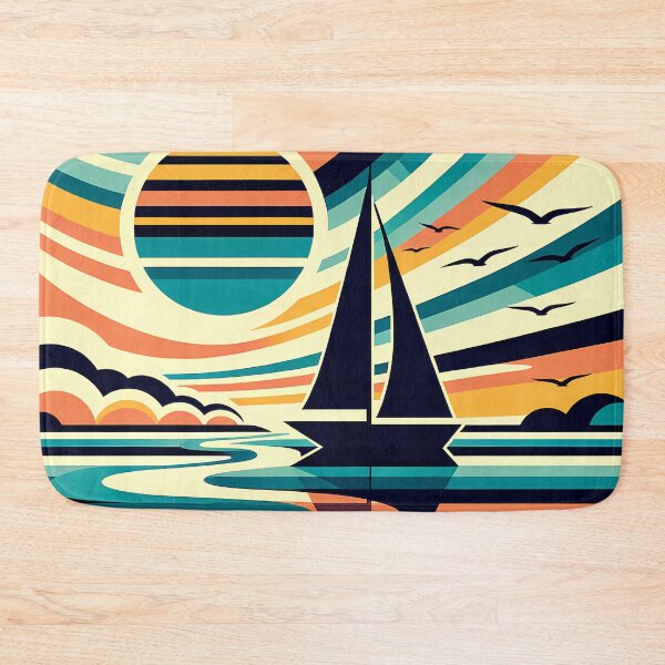 Item preview, Geometric Sailboat at Sunset designed and sold by InkSmithery.