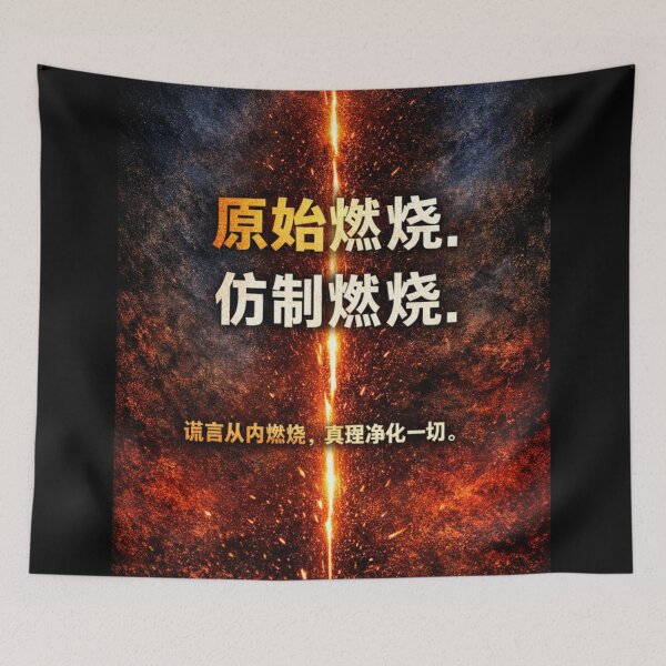 Item preview, Primordial Burning - Chinese Kanji Streetwear - Raw Human Fire designed and sold by MarioZ137.