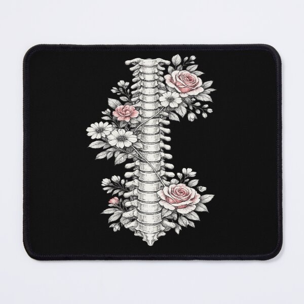 Item preview, Floral Spine - Vintage Anatomical Art with Pink Roses designed and sold by myforestfog.