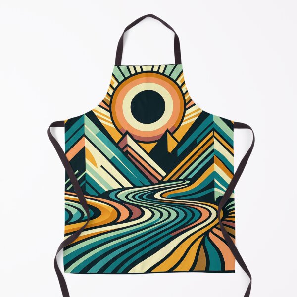 Item preview, Geometric Mountain Sunrise Landscape designed and sold by InkSmithery.