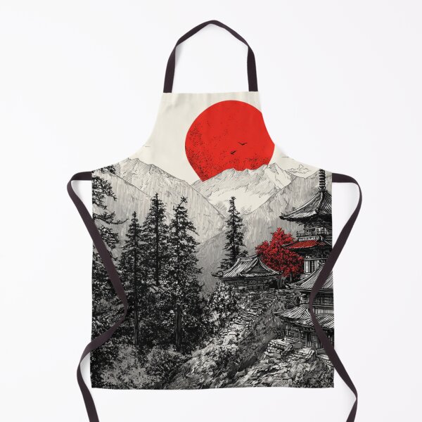 Item preview, Vintage Japanese Temple Red White Black Art designed and sold by GrinGalore.