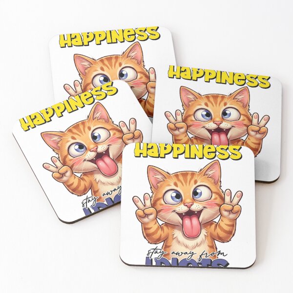 Item preview, I’ve Found the Key to Happiness Funny Cat – Stay Away From Idiots Meme designed and sold by ColorFlick.