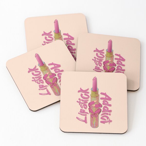 Item preview, Lipstick addict watercolor and marker, green drop pattern with light orange background designed and sold by WONDERPRINTVALLEY.