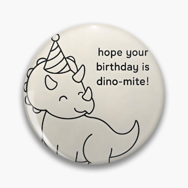 Item preview, Hope Your Birthday Is Dino-Mite – Cute Triceratops Line Art Birthday Hat Design designed and sold by EmeraldeaArt.