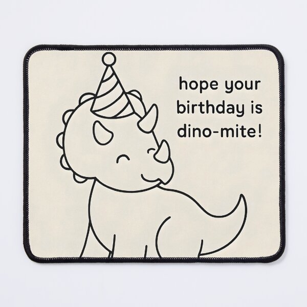 Item preview, Hope Your Birthday Is Dino-Mite – Cute Triceratops Line Art Birthday Hat Design designed and sold by EmeraldeaArt.