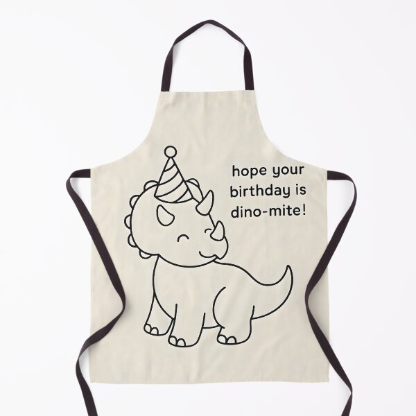 Item preview, Hope Your Birthday Is Dino-Mite – Cute Triceratops Line Art Birthday Hat Design designed and sold by EmeraldeaArt.