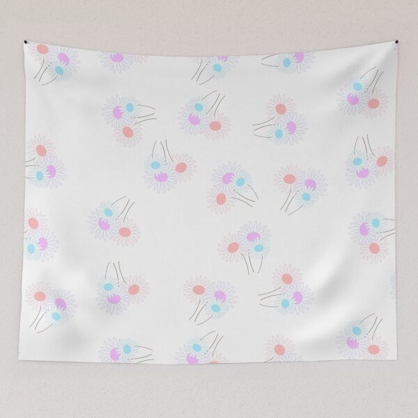 Item preview, Rainbow Daisies Pink Blue Orange With White designed and sold by SuperFloofRes.