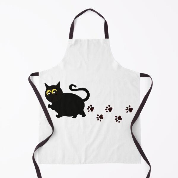 Item preview, Black Cat Walking With Paw Prints designed and sold by SuperFloofRes.