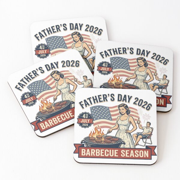Item preview, Vintage Father's Day and July Fourth Grilling Scene designed and sold by OldnSpicy.
