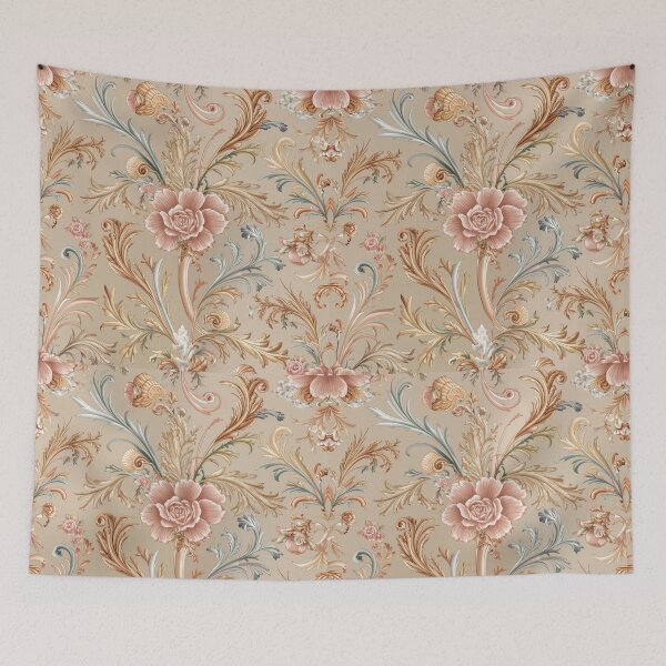 Item preview, Pastel Rococo Floral Scroll Pattern – French Luxury Seamless Design designed and sold by Tamas Das.