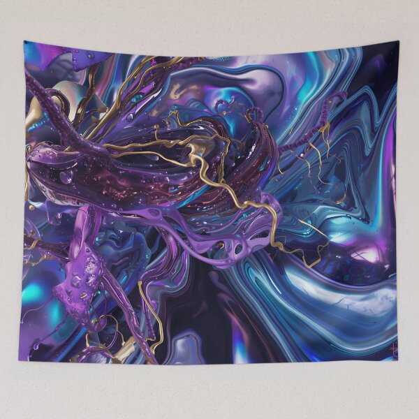 Item preview, Fluid Purple and Gold Abstract Flow designed and sold by Quotable Gear.