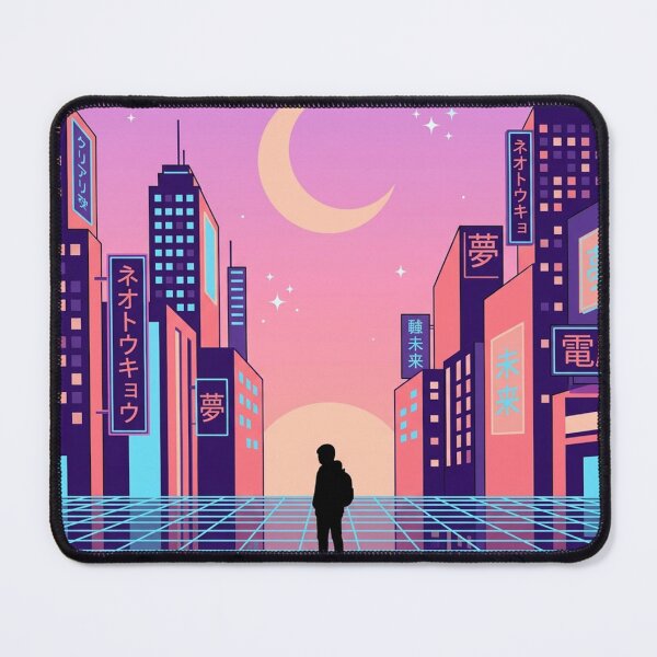 Item preview, Retro Vaporwave City — 90s Aesthetic Synthwave Sunset Cityscape Art designed and sold by spectomine.