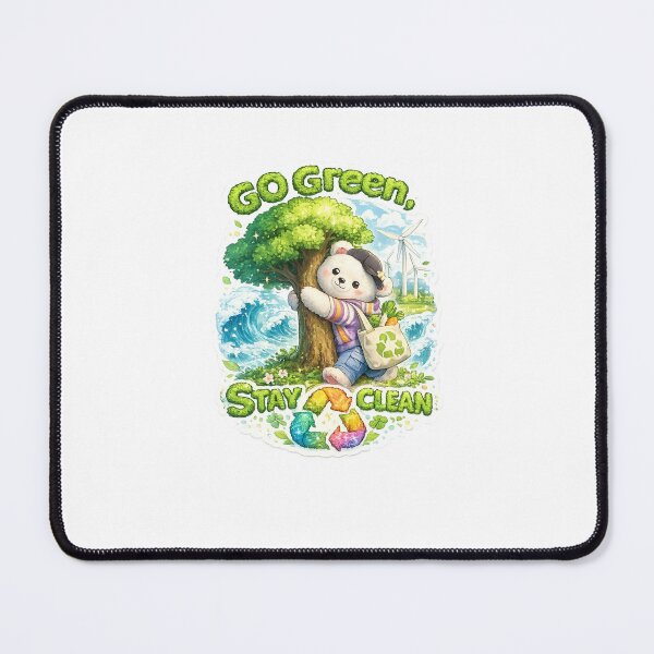 Item preview, Kawaii Polar Bear Eco Sticker – “Go Green, Stay Clean” Tree Hugger Design ??‍❄️ designed and sold by SparkVault.