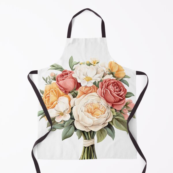 Item preview, Elegant Peach and Cream Rose Bouquet Botanical Art designed and sold by DesignArtist.ia.