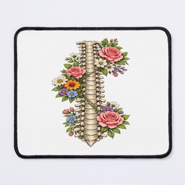 Item preview, Eternal Bloom Spine - Colorful Floral Anatomy Art on Black designed and sold by myforestfog.