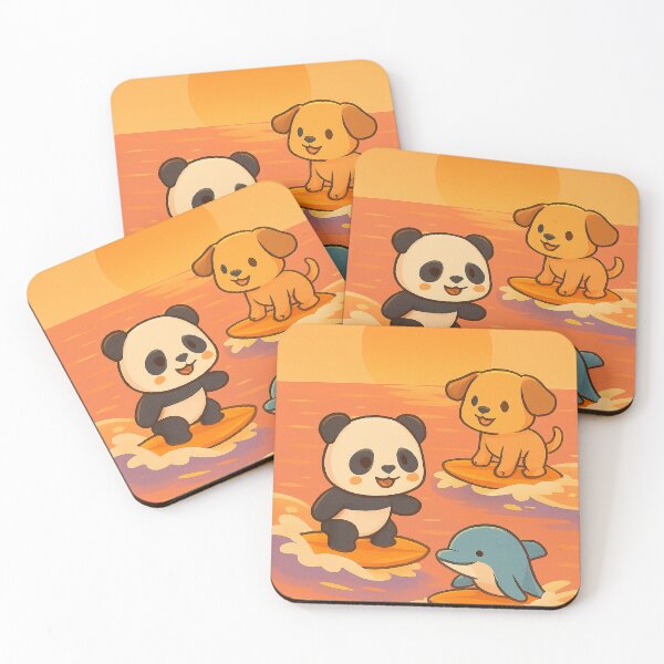Item preview, Sunset Surf Buddies – Panda & Puppy designed and sold by mbmstores.