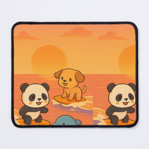 Item preview, Sunset Surf Buddies – Panda & Puppy designed and sold by mbmstores.