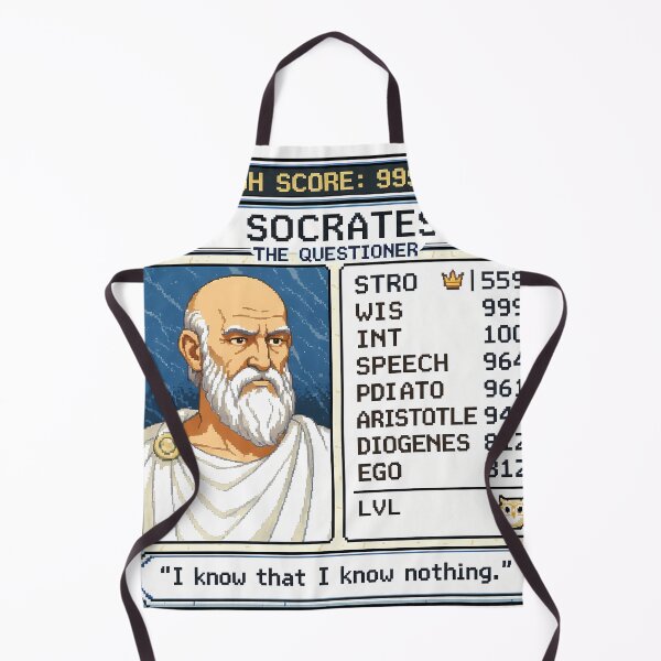 Item preview, Socrates RPG – I Know That You Know Nothing | Pixel Art Philosophy Print designed and sold by OzzFrequency.