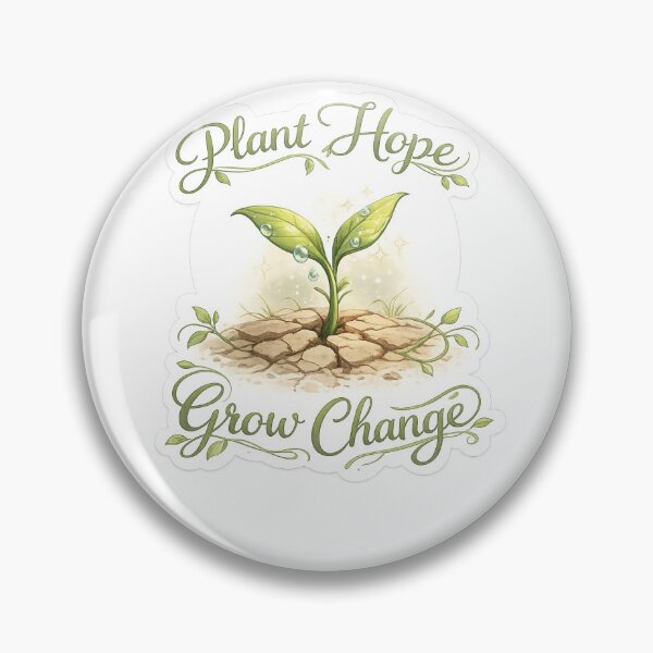 Item preview, Plant Hope, Grow Change – Minimalist Sprout from Cracked Earth designed and sold by SparkVault.