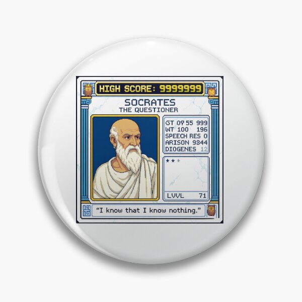 Item preview, Socrates RPG – I Know That You Know Nothing | Pixel Art Philosophy Print designed and sold by OzzFrequency.