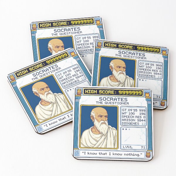Item preview, Socrates RPG – I Know That You Know Nothing | Pixel Art Philosophy Print designed and sold by OzzFrequency.