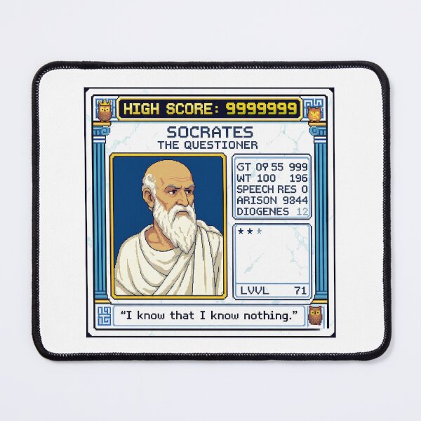 Item preview, Socrates RPG – I Know That You Know Nothing | Pixel Art Philosophy Print designed and sold by OzzFrequency.