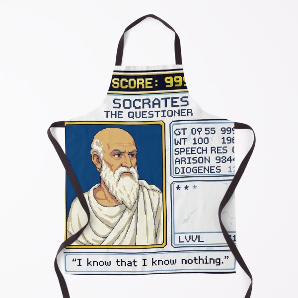 Item preview, Socrates RPG – I Know That You Know Nothing | Pixel Art Philosophy Print designed and sold by OzzFrequency.