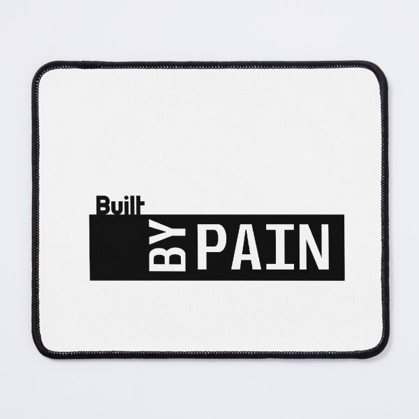 Item preview, Built by Pain – Hardcore Gym Motivation Typography designed and sold by Shadryx.