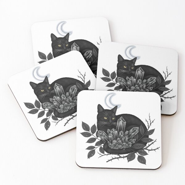 Item preview, Crystal Cat Crescent Bloom designed and sold by IllumeInk.